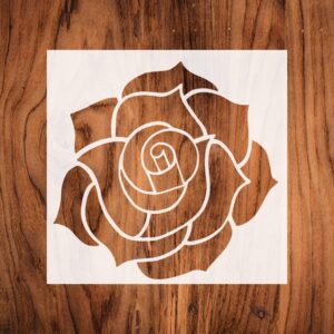 Rose Flower Stencil – Reusable Floral Design Template for DIY Crafts, Wall Art, Journaling, Home Decor & Furniture Painting