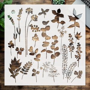 Botanical Wild Flowers Set Wall Stencil, , Wild Flowers Pattern, Reusable Plastic Template for Home Decor