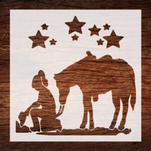 Custom Western Cowgirl & Horse Stencil - Precision-Cut for Crafting and Decor