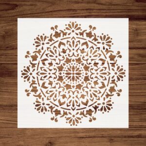 Mandala Stencil – Reusable Floral Geometric Template for DIY Wall Art, Furniture Painting, Boho Decor, Crafts – Laser Cut Design