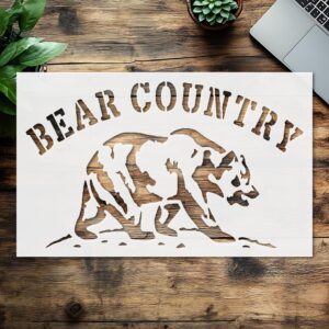 Stencil Bear Country Design, Plastic Reusable, Reusable Plastic, L x W, for DIY Crafts and Home Decor