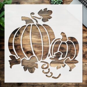 Stencil Two Pumpkins, Plastic Reusable, Reusable Plastic, L x W, for DIY Crafts and Home Decor
