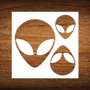 Alien Head Stencil - Intriguing Monster Creature Design, for Creative Crafts and Unique Decor