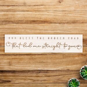 God Bless The Broken Road Stencil Pattern for Walls and Crafts, Reusable Mylar Template, Inspirational Song Lyric Quotes for Home Decor and DIY Projects - Size A3 ()