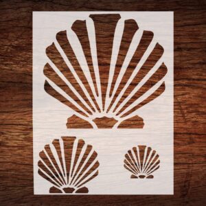 Reusable Scallop & Sea Shells Stencil - Custom Beach-Themed Design for Coastal Crafts