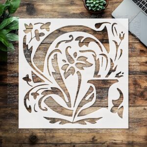 Stencil Large Letter G with Patterns, Plastic Reusable, Reusable Plastic, L x W, for DIY Crafts and Home Decor