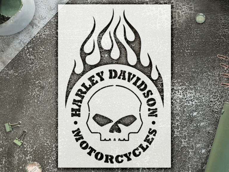 harley-davidson-flame-skull-stencil
