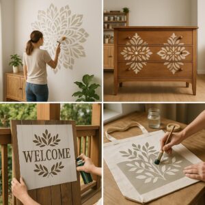 Two Mice Stencils for Painting - Majestic Safari Art Template Reusable Wall Art Decor for Nursery DIY Crafts  Kids Room